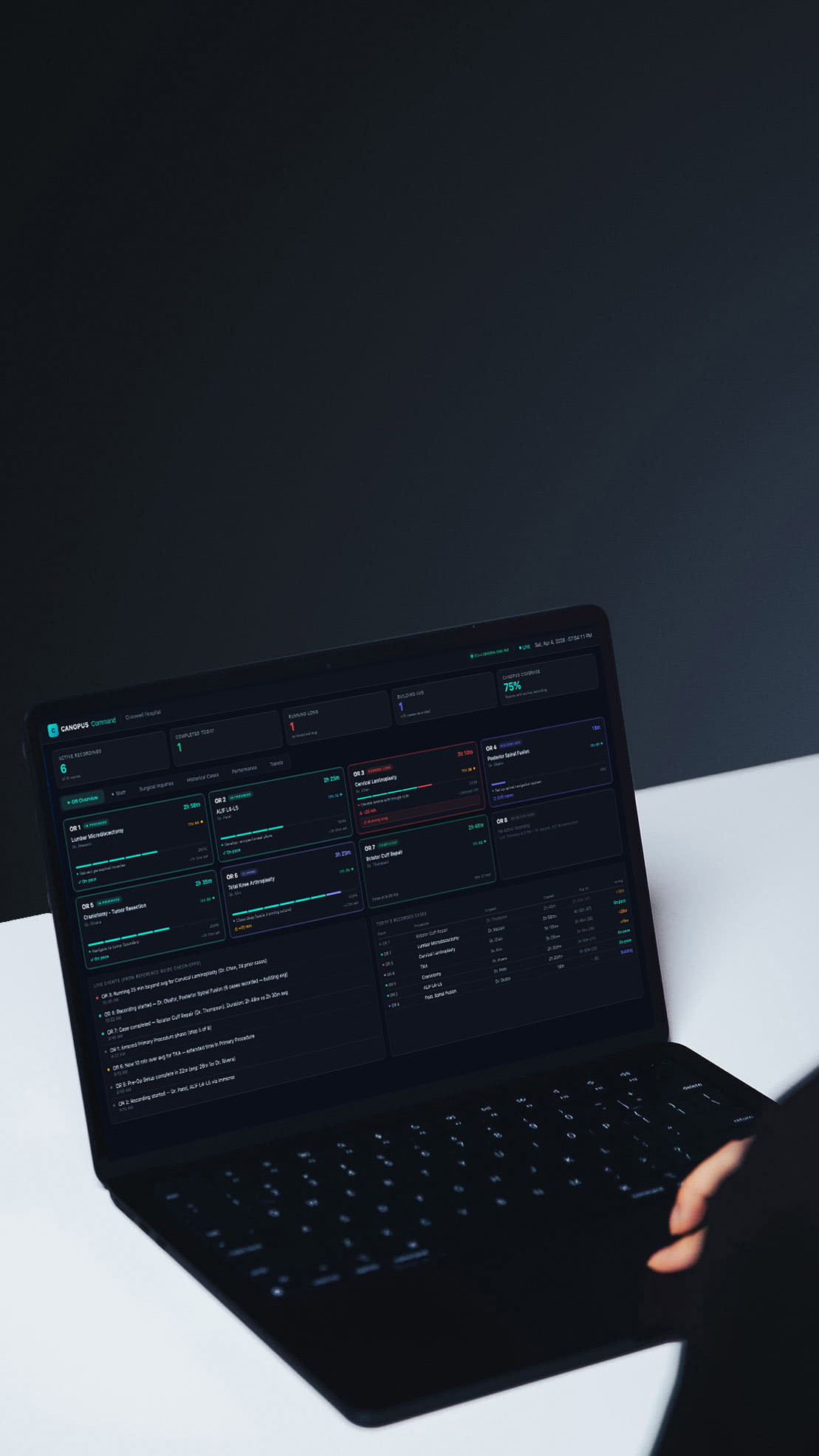 A nurse using the Viewer X app on a tablet, preparing surgical plans for increased accuracy, efficiency, and safety.