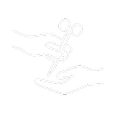 Person handing surgical tool